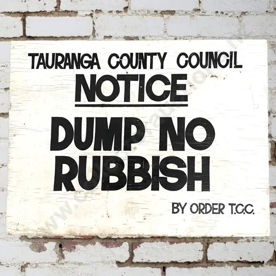 Hand Painted Tauranga County Council Sign