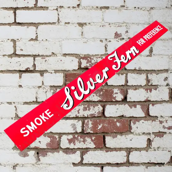 Smoke Silver Fern Tin Sign