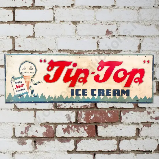 Tip Top Ice Cream Tin Sign Featuring Daisy