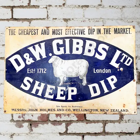 D W Gibbs Sheep Dip Enamel Sign