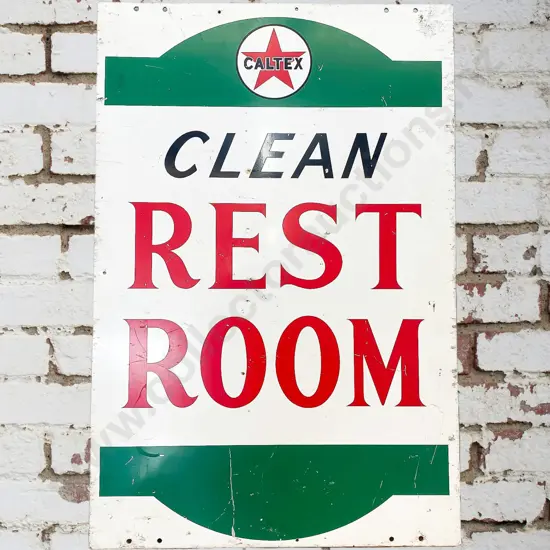 Caltex Clean Rest Rooms Double Sided Sign