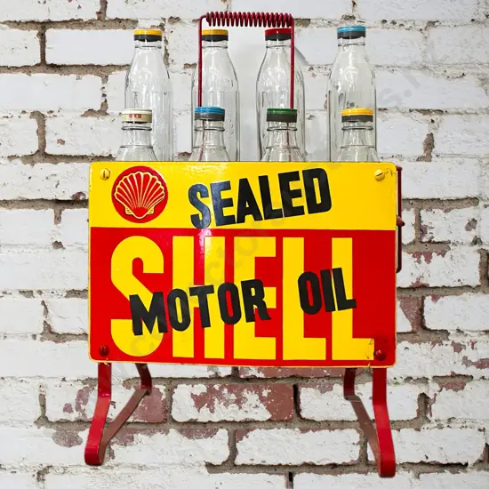 Sealed Shell Motor Oil Bottle Rack