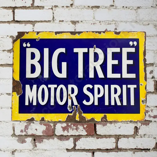 Big Tree Motor Spirit Enamel Sign Double Sided
