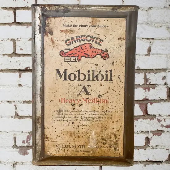 Mobil Oil Gargoyle Tin 4 Gallon