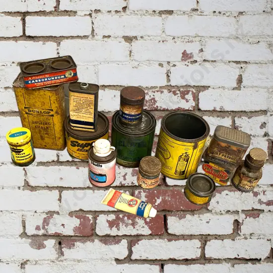 Box Lot of Old Tins