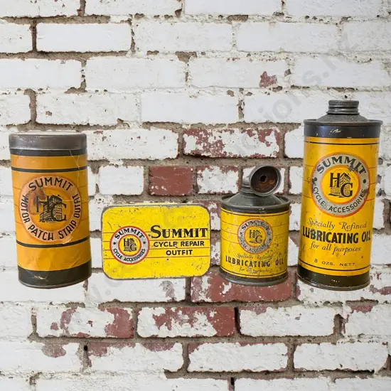 4 x Summit Cycle Oil Tins (Hope Gibbons Ltd)