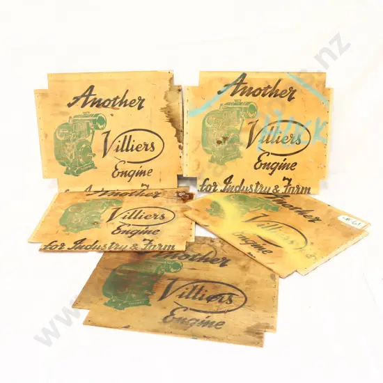 Villars Engines Wooden Box Signs