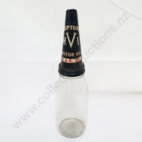 REPRODUCTION Neptune Oil Bottle Top On Quart Bottle