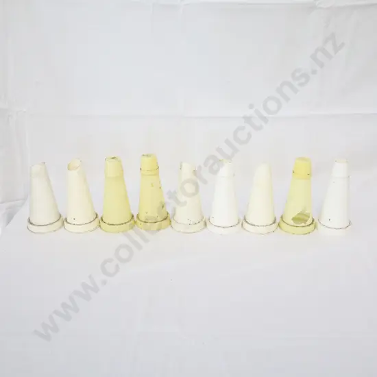 White Plastic Oil Bottle Tops x 9 