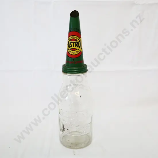 Castrol Oil Bottle with REPRODUCTION Tin Top