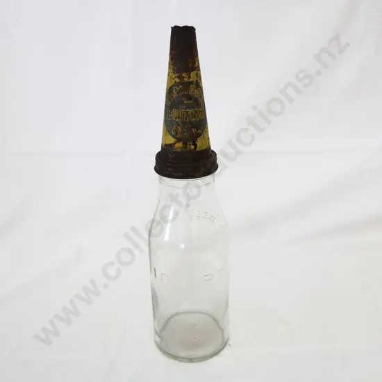 RARE Early British Snowdens Oil Bottle Top On Quart Bottle 