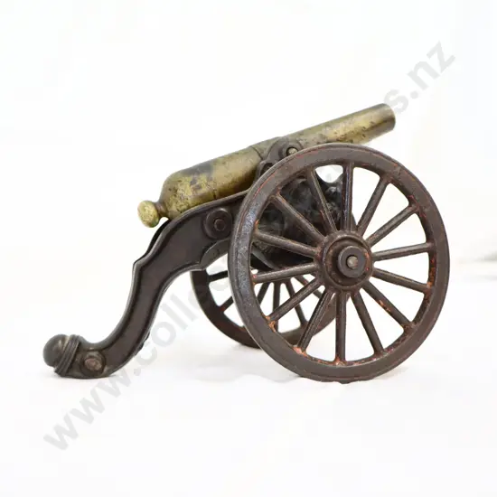 Antique American Cast Iron Brass Toy Cannon