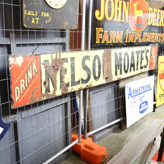 LARGE Nelson Moates Enamel Sign