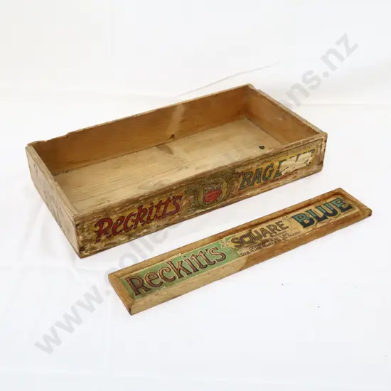 Reckitts Wooden Box with Small Wooden Sign