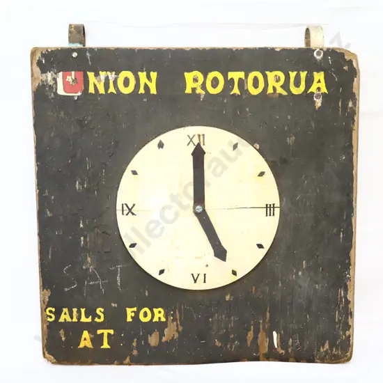 Union Steam Rotorua Ship Sails At Boarding Sign