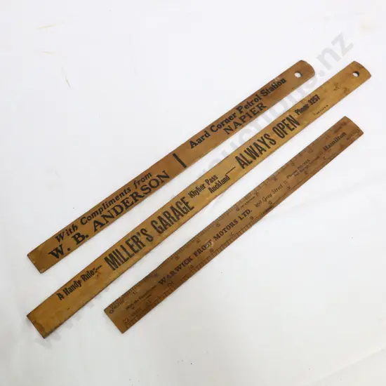 Car Related Advertising Rulars x 3