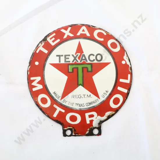 Texaco Double Sided Enamel Lubester Sign