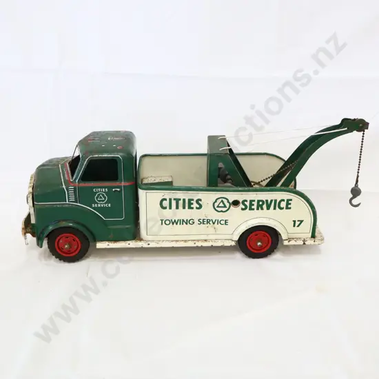 LARGE Cities Service Tin Plate Tow Truck