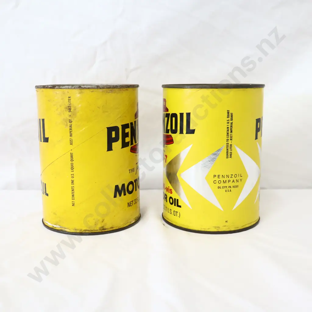 New Old Stock Pennzoil Oil Tins x 2 Image 1++