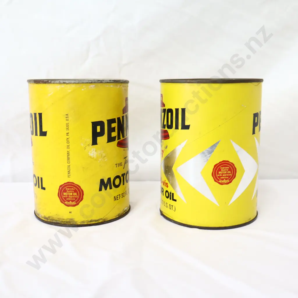 New Old Stock Pennzoil Oil Tins x 2 Image 1++