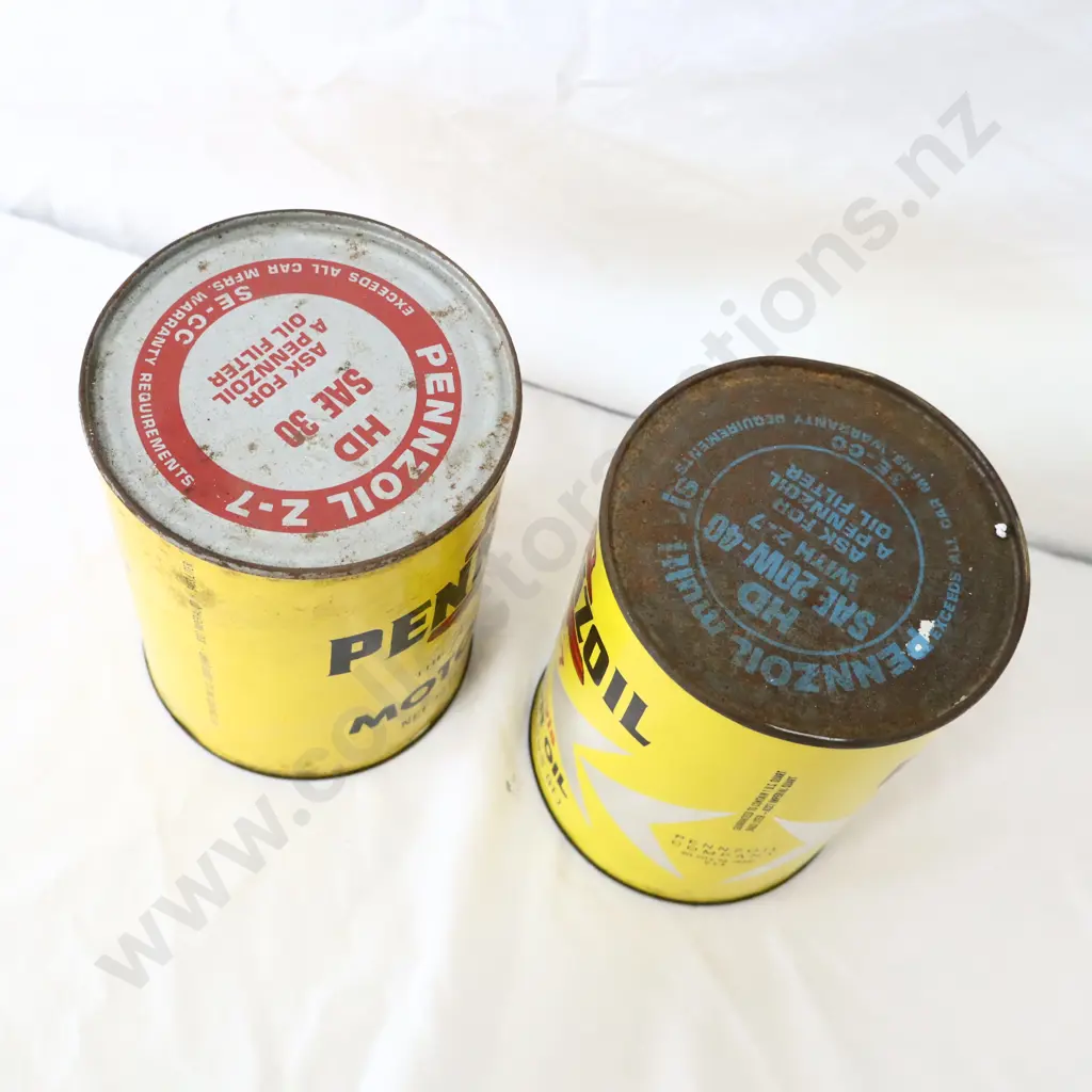 New Old Stock Pennzoil Oil Tins x 2 Image 1++