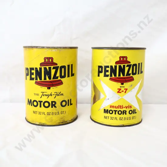 New Old Stock Pennzoil Oil Tins x 2