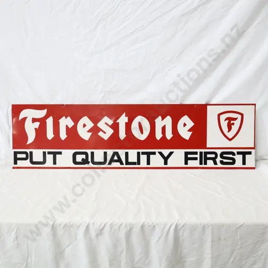Firestone Put Quality First Tin Sign