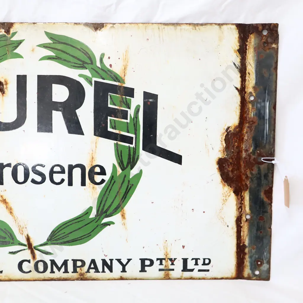 Laurel Kerosene Enamel Sign Image 1++