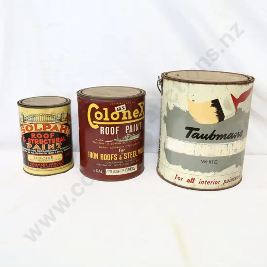 NEW OLD STOCK Taubman's Colones and Solpah Paint Tins