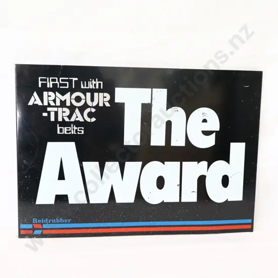 The Award Reidrubber Tin Sign