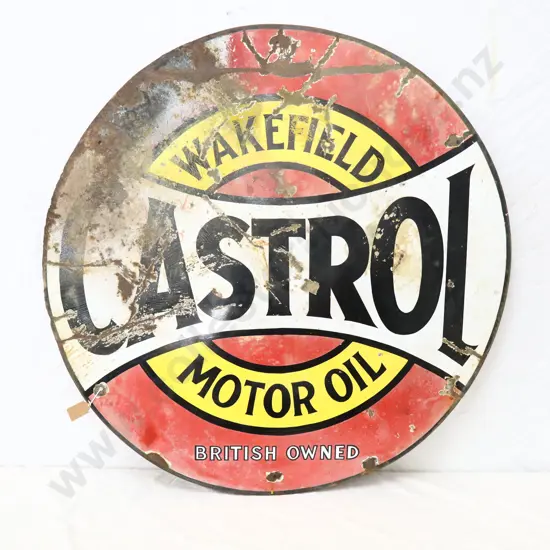 RARE LARGE Wakefield Castrol Enamel Sign