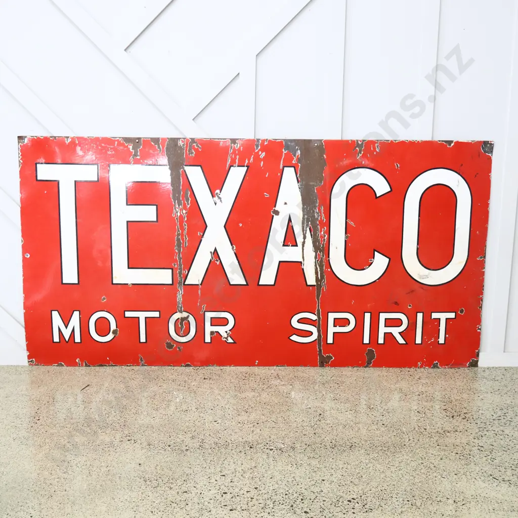 LARGE Early 6x3 Foot Enamel Texaco Sign Image 1++
