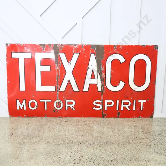 LARGE Early 6x3 Foot Enamel Texaco Sign