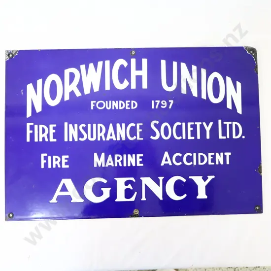 Norwich Union Enamel Sign