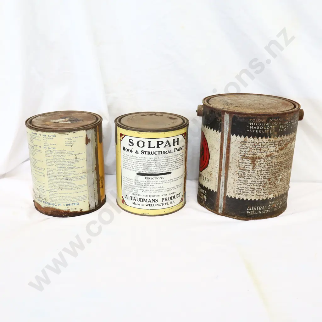 NEW OLD STOCK Anvil, Solpah and Butex Paint Tins Image 1++