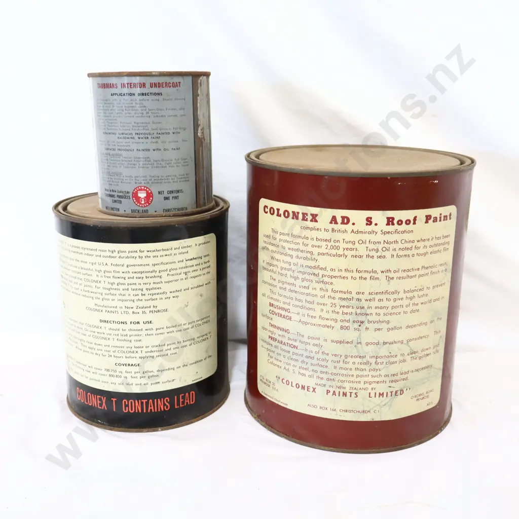 NEW OLD STOCK Colonex, Colonex and Taubams Paint Tins Image 1++