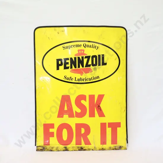 Pennzoil Curb Stand Sign Dated 1995