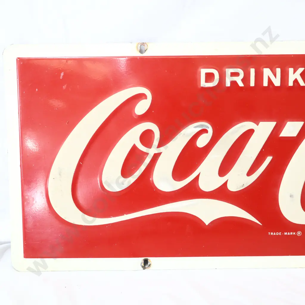 Steel Embossed Coca Cola Sign DRINK Image 1++