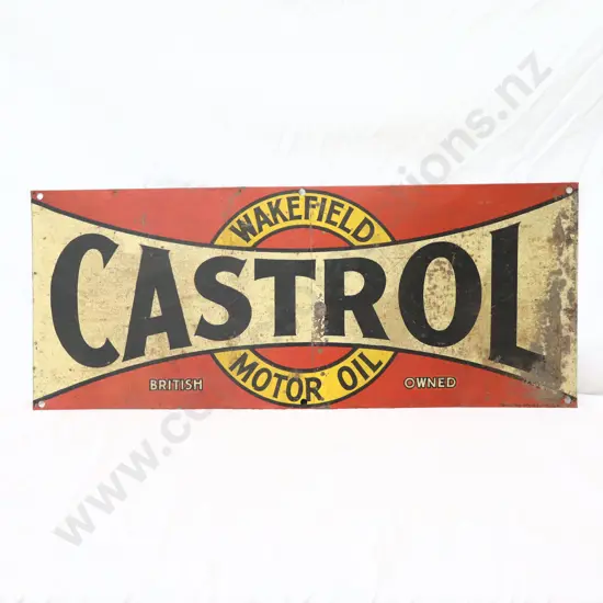 RARE EARLY Castrol Bowtie 12 Bottle Tin Rack Sign
