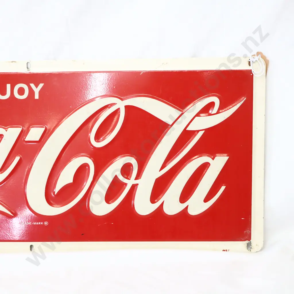 Steel Embossed Coca Cola Sign ENJOY Image 1++