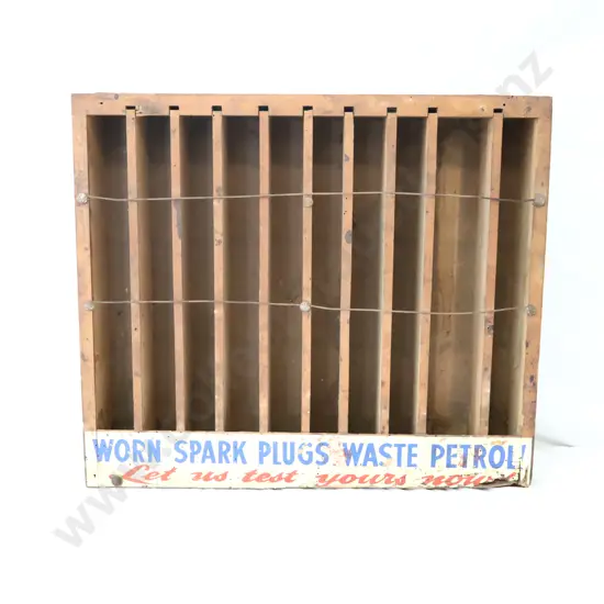 Worn Spark Plugs Waste Petrol Wooden Display
