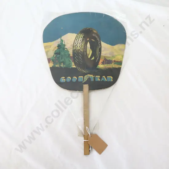 NEW OLD STOCK Goodyear Promotional Pictorial Fan