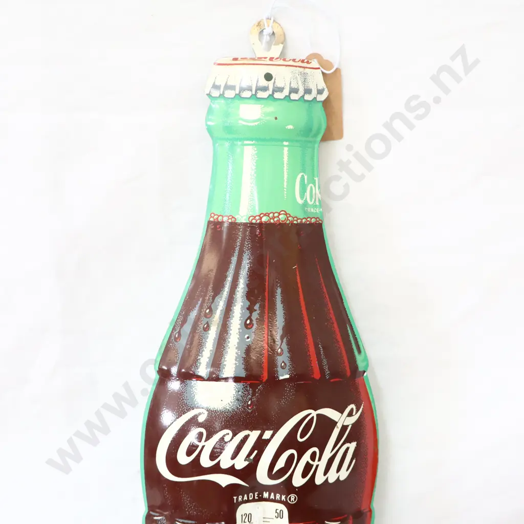 Pressed Tin Diecut Coca Cola Bottle Sign Image 1++