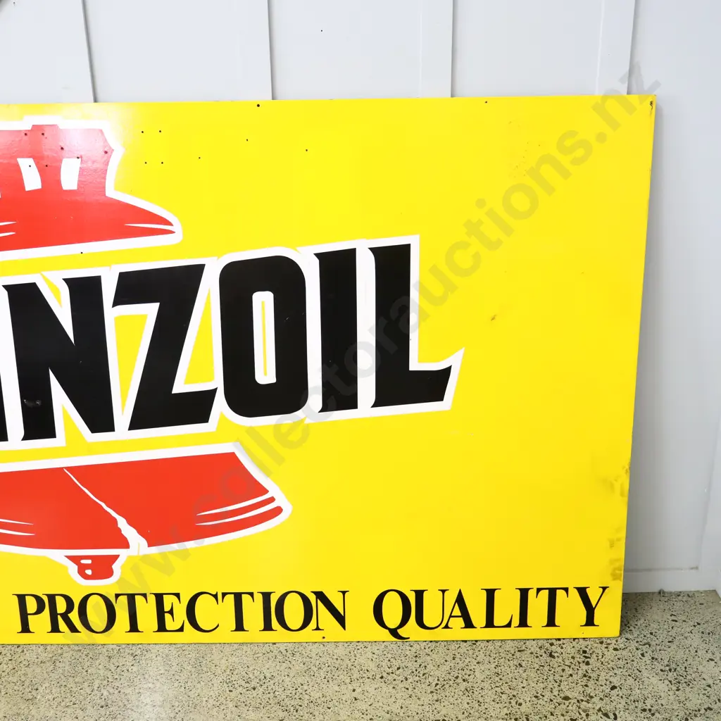 Large Wooden Rectangle Pennzoil Sign Image 1++