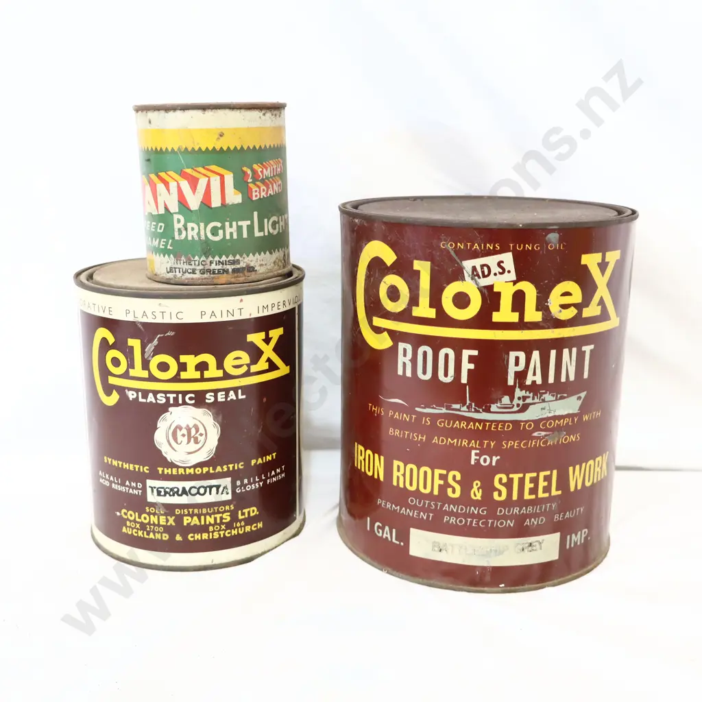 NEW OLD STOCK Colones, Colonex and Anvil Paint Tins Image 1++