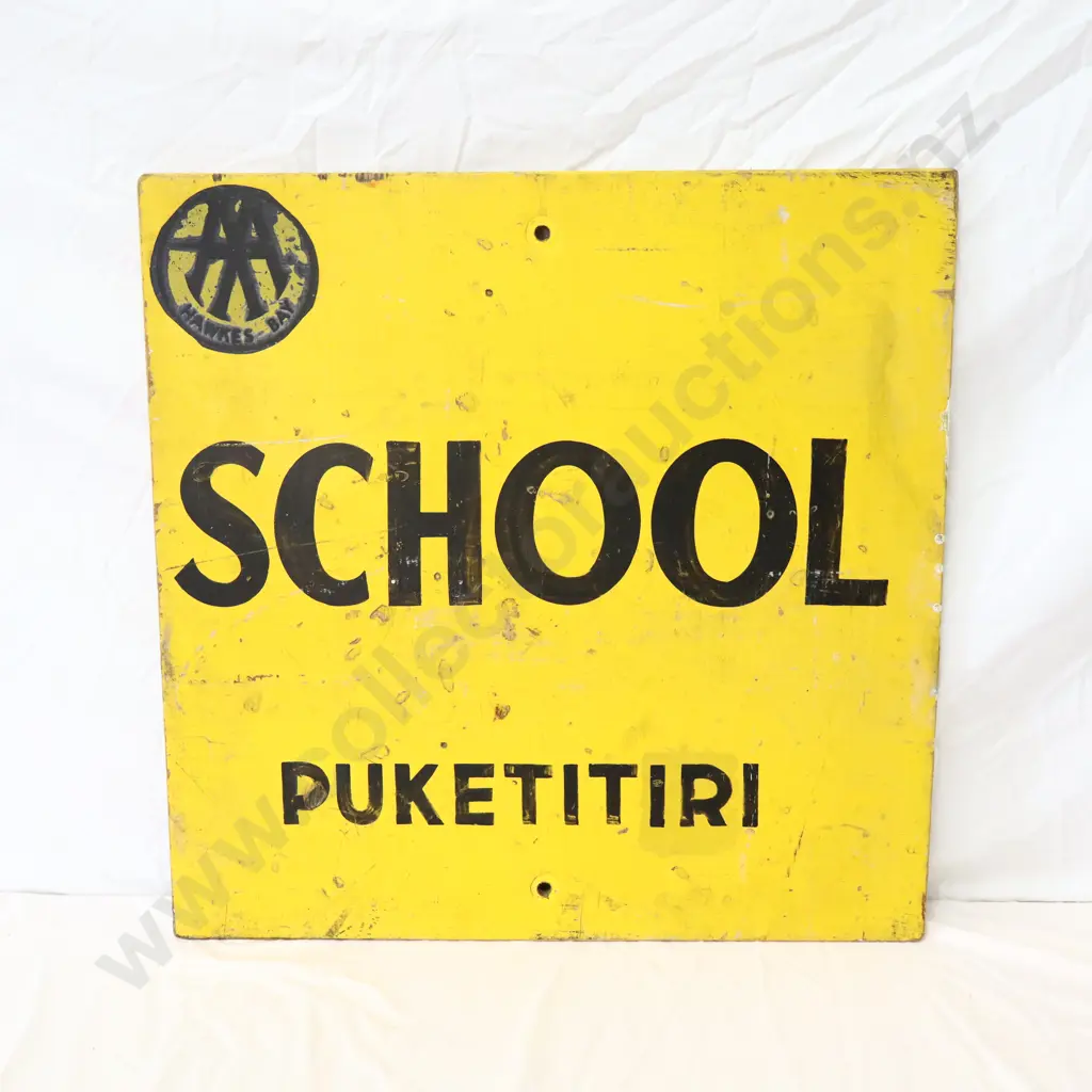 Early AA School Sign Puketitiri Hawkes Bay Image 1++