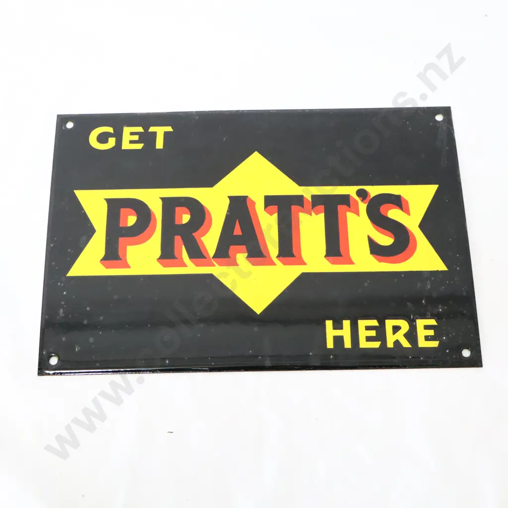 REPRODUCTION Enamel Pratt's Petrol Bowser Sign Image 1++