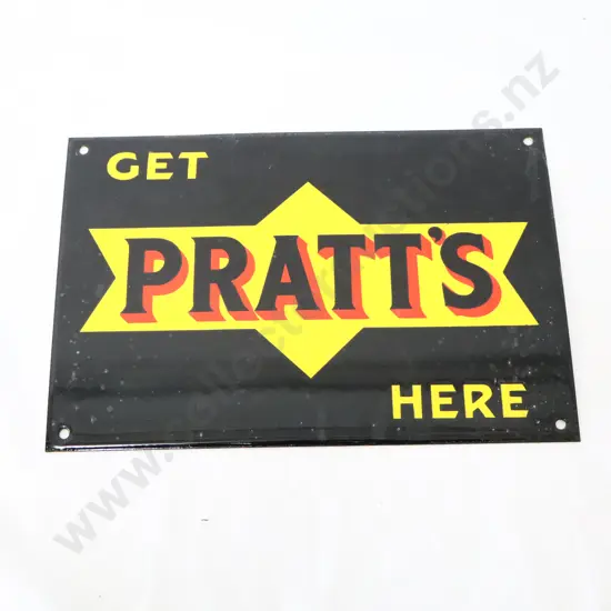 REPRODUCTION Enamel Pratt's Petrol Bowser Sign