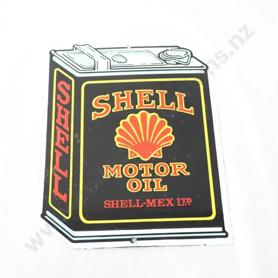 REPRODUCTION Enamel Shell Black Can Petrol Bowser Sign
