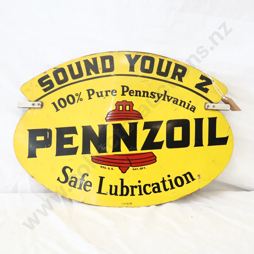 Sound Your Z Steel Sign With Clips Dated 1958 Image 1++
